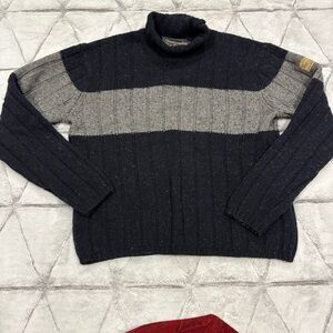 Vintage Abercrombie & Fitch Sweater Mens Small  Wool Blend Blue Gray Turtleneck